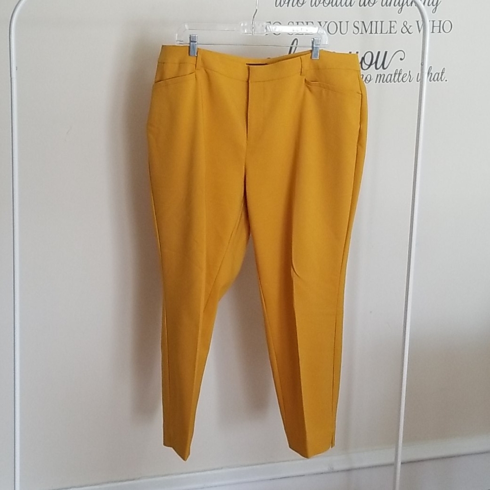 Roz & Ali Mustard/ Gold dress/work pants